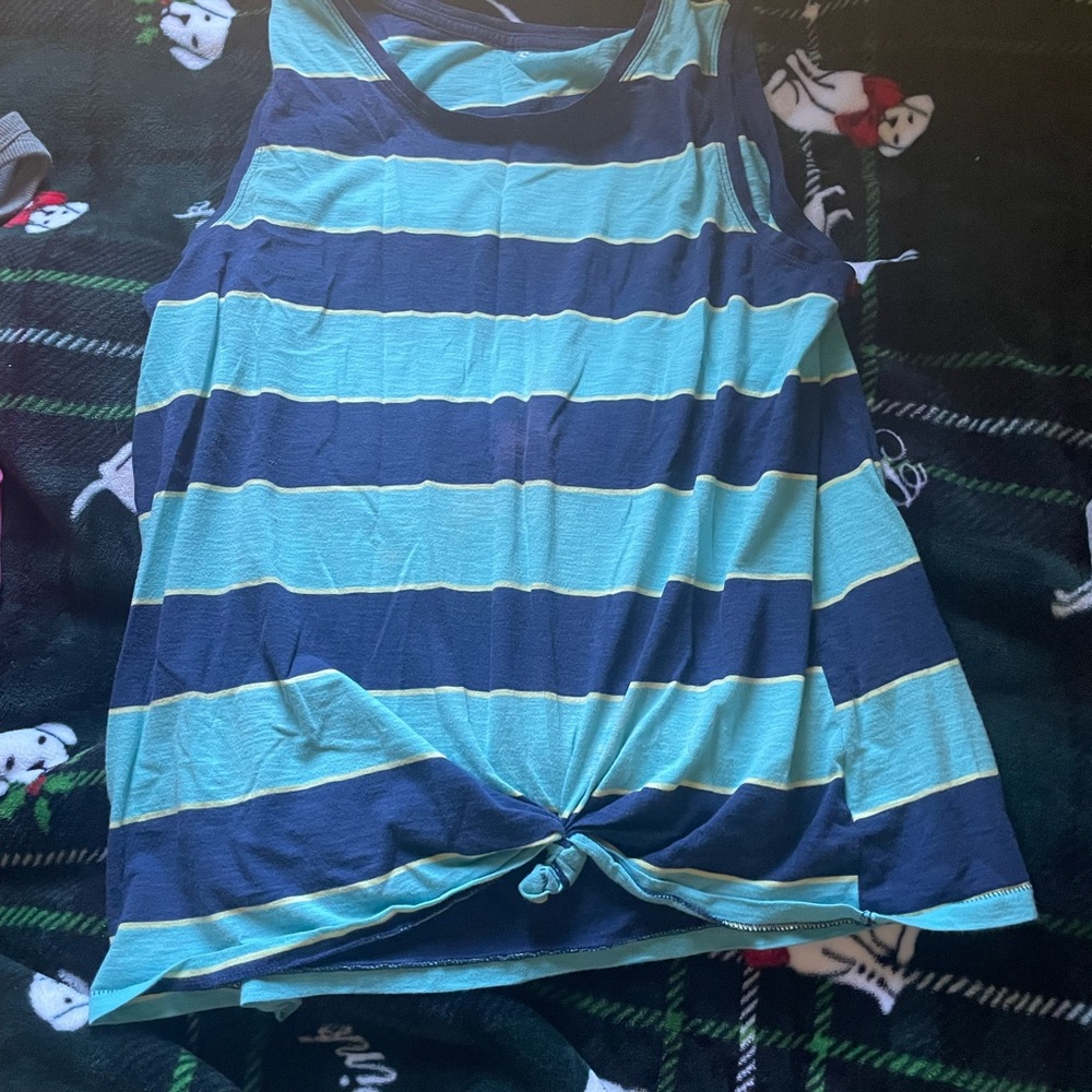 SO Blue and Green Striped Tank